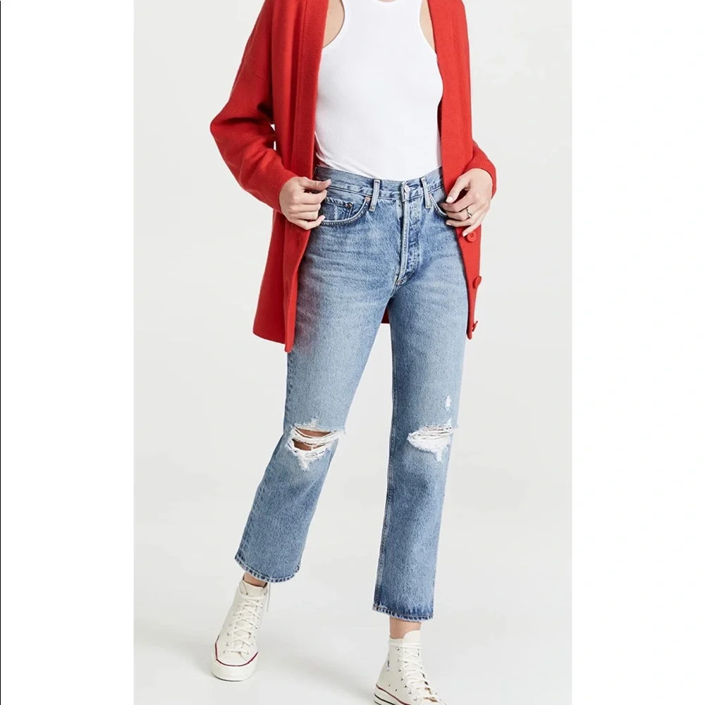NWT Agolde Lana Crop Mid Rise Vintage Straight Jeans in Cornerstone Size 26 - Picture 6 of 8